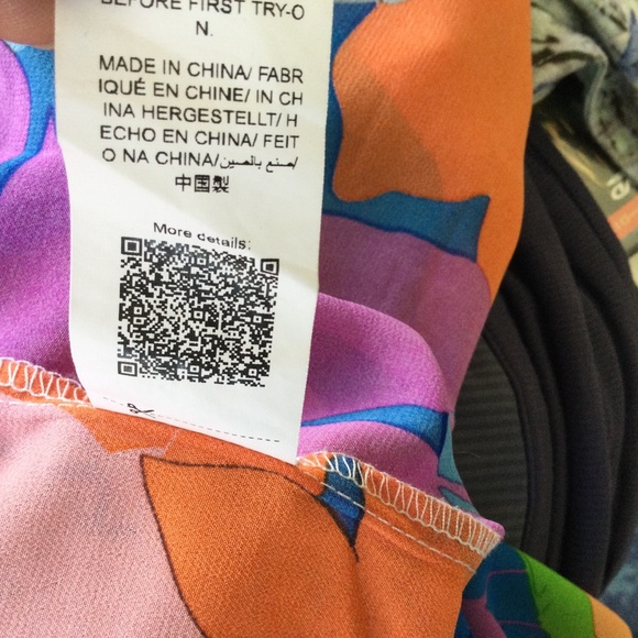 Shein Colorful Artsy Oversize Button Up Blouse Boho Chiffon Sheer Disco - Picture 13 of 13